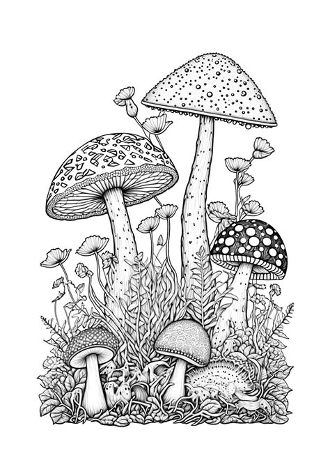 mushroom coloring page|free printable mushroom pictures.